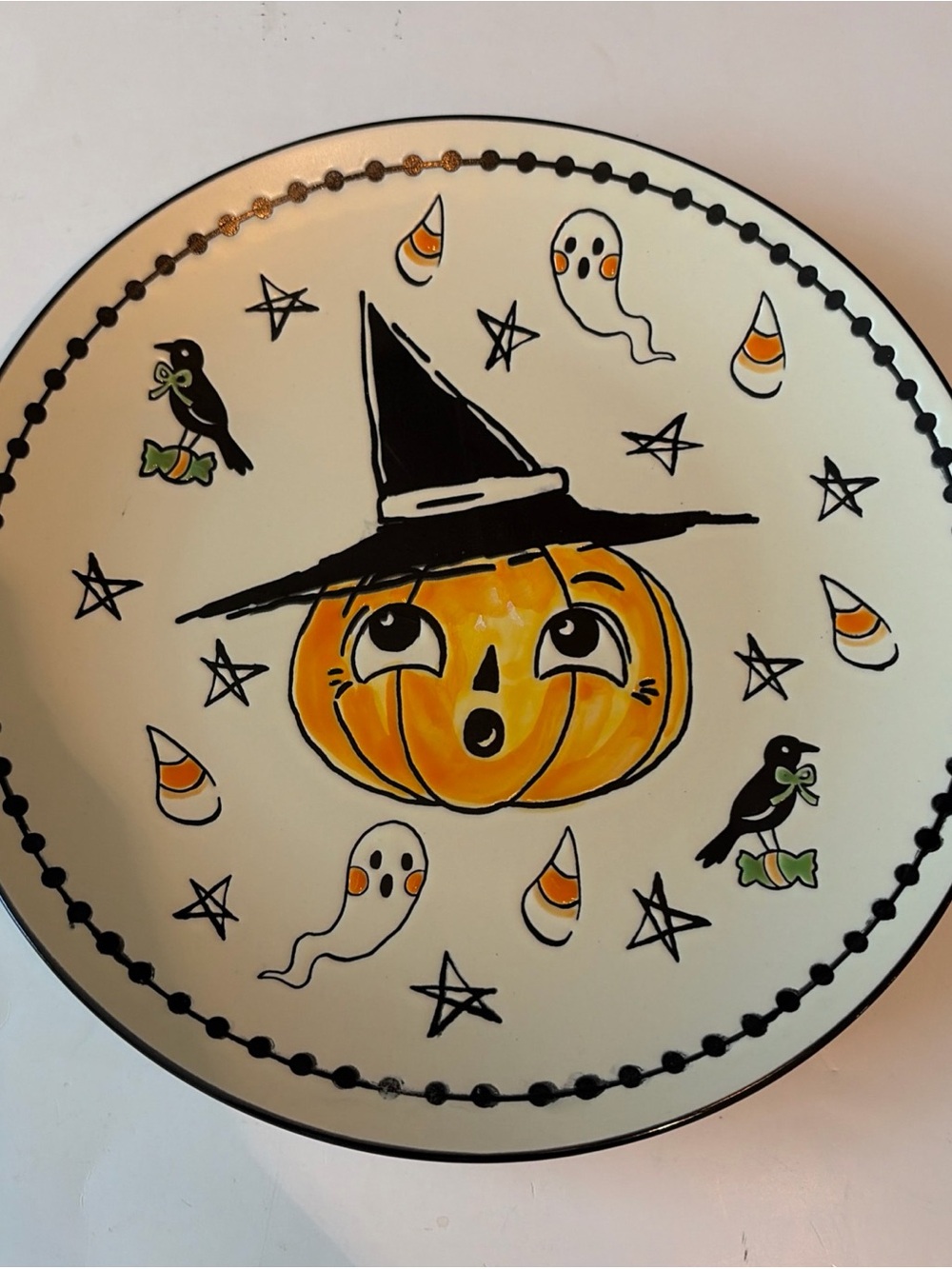 Eli + Ana Creep Jack O Lantern Pumpkin Dinner Plate 10.5” NWT